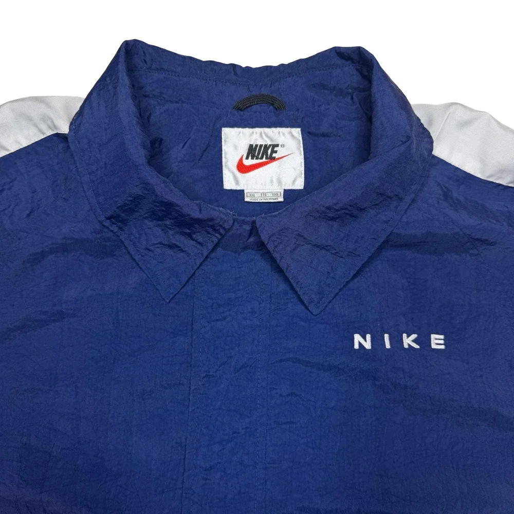 Vintage 90s‎ Nike windbreaker track coach blue jacket 2XL